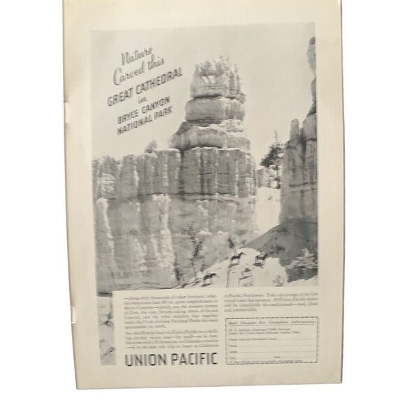 Vintage 1935 Union Pacific Bryce Canyon Ad Advertisement - Picture 2 of 4